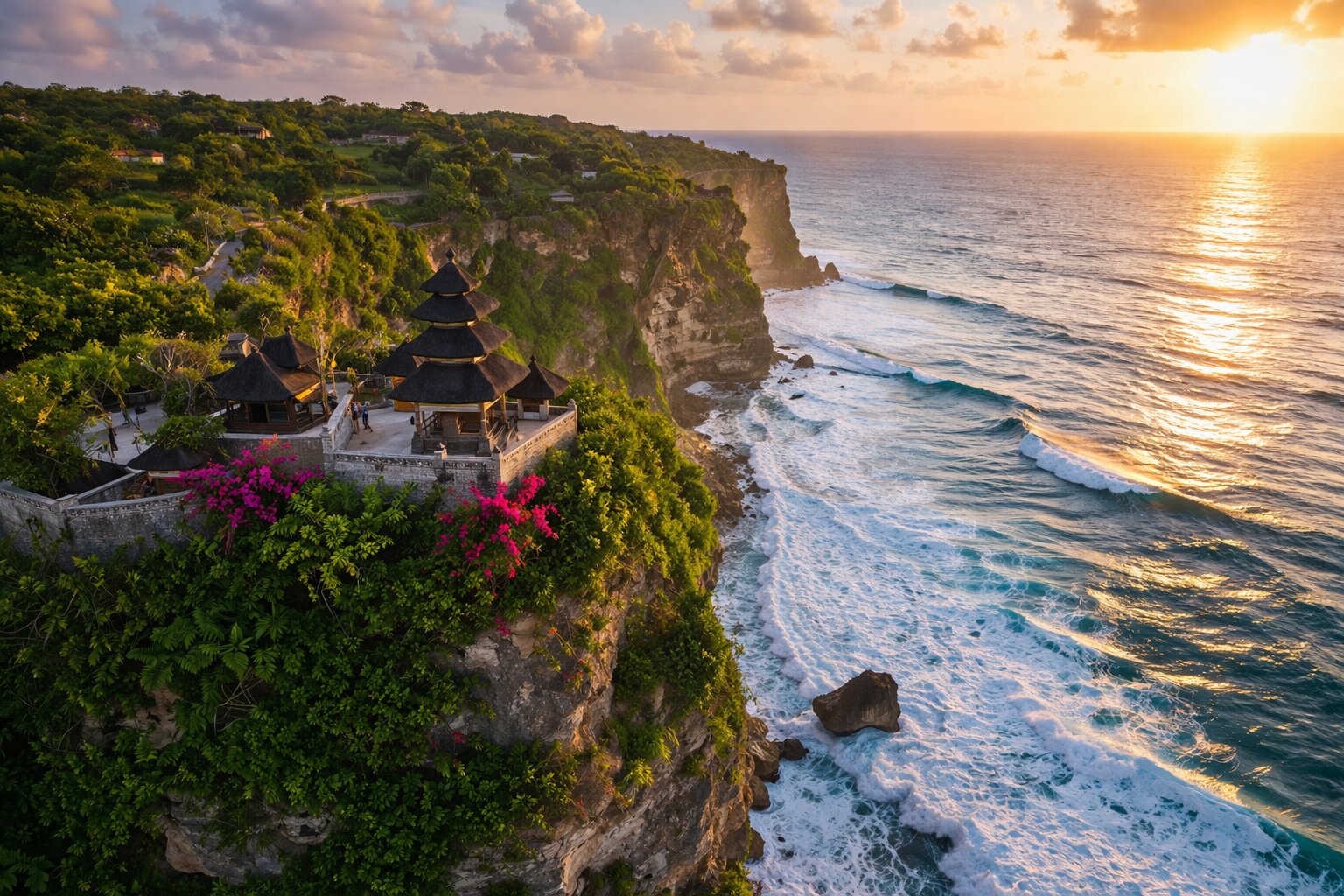 Dramatic clifftop coastline in Uluwatu, Bali